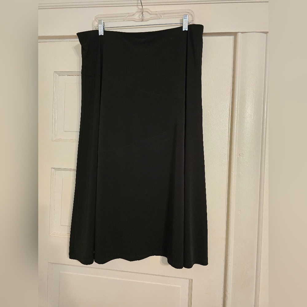 JM Collection Classic Black A-Line Skirt